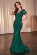 Ladivine CC4019 - Vestido de novia de manga corta con pedrería