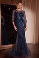 Ladivine CD0105 - Vestido de Noche Estilo Sirena con Lentejuelas