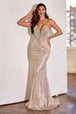 Ladivine CD0216 - Vestido de noche adornado con abalorios