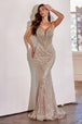 Ladivine CD0216 - Vestido de noche adornado con abalorios