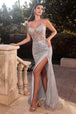 Ladivine CD0220 - Vestido de fiesta con escote ilusión y pedrería