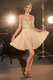 Ladivine CD0226 - Vestido de cóctel línea A a medio muslo