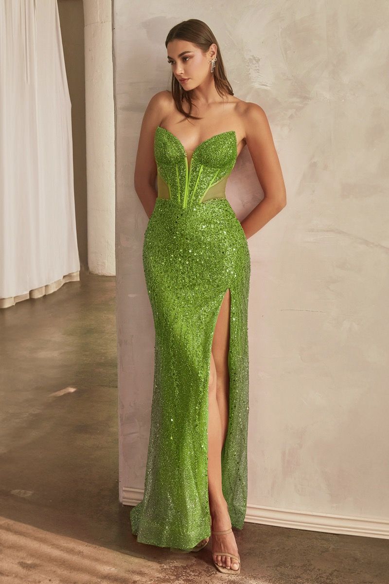 Ladivine CD0227 - Vestido de fiesta con escote en V y lentejuelas