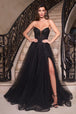 Ladivine CD0230 - Vestido de fiesta línea A con apliques de pedrería