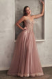 Ladivine CD0230 - Vestido de fiesta línea A con apliques de pedrería