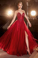 Ladivine CD0230 - Vestido de fiesta línea A con apliques de pedrería