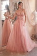 Ladivine CD0230 - Vestido de fiesta línea A con apliques de pedrería