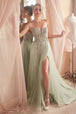 Ladivine CD0230 - Vestido de fiesta línea A con apliques de pedrería