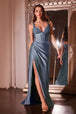 Ladivine CD0231 - Vestido de fiesta sin mangas con abertura alta