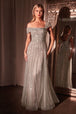Ladivine CD0238 - Vestido de fiesta asimétrico con cuentas lineales