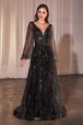 Ladivine CD0240 - Vestido de manga larga en línea A