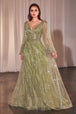 Ladivine CD0240 - Vestido de manga larga en línea A
