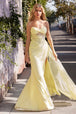 Vestido ajustado con corsé, sin tirantes y con abertura de Ladivine CD384