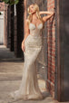 Vestido Largo con Cuentas y Corte Sirena para Prom - Ladivine CD759