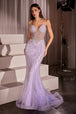 Vestido Largo con Cuentas y Corte Sirena para Prom - Ladivine CD759