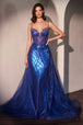 Vestido con sobrefalda sin mangas y pedrería de Ladivine CD763