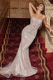 Vestido sin mangas con pedrería y perlas de Ladivine CD764