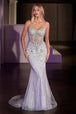 Vestido ajustado sin mangas con pedrería de Ladivine CD766