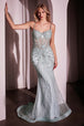 Vestido ajustado sin mangas con pedrería de Ladivine CD766