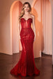 Vestido entallado sin tirantes con pedrería de Ladivine CD767