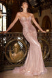 Vestido entallado sin tirantes con pedrería de Ladivine CD767