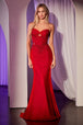 Vestido entallado sin tirantes con pedrería de Ladivine CD768