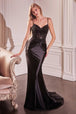 Vestido de satén con apliques, ajustado, con cuello en V, de Ladivine CD776