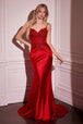 Vestido de satén con apliques, ajustado, con cuello en V, de Ladivine CD776