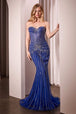Ladivine CD785B - Vestido con Escote en Corazón Adornado con Cristales