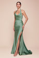 Ladivine CD796 - Vestido de fiesta con escote halter y fruncido