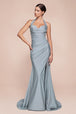 Ladivine CD796 - Vestido de fiesta con escote halter y fruncido