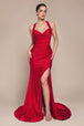 Ladivine CD796 - Vestido de fiesta con escote halter y fruncido