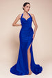 Ladivine CD796 - Vestido de fiesta con escote halter y fruncido