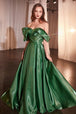 Vestido evasé de organza con hombros descubiertos de Ladivine CD801
