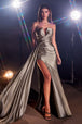 Ladivine CDS441 - Vestido plisado asimétrico