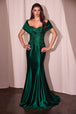 Ladivine CDS507 - Vestido de sirena de satén sin hombros