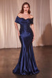 Ladivine CDS507 - Vestido de sirena de satén sin hombros
