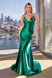 Ladivine CH062 - Vestido de noche sirena con cuerpo plisado