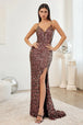 Vestido de lentejuelas ajustadas con cortes CH127