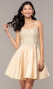 Vestido Corto de Encaje con Tirantes Espagueti Dancing Queen 3037