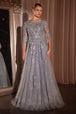 Ladivine CK2401 - Vestido de Noche con Escote Bateau y Bordado