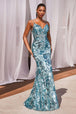 Ladivine CM350 - Vestido ajustado de lentejuelas sin mangas y con aberturas