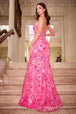 Ladivine CM356 - Vestido de sirena sin tirantes con estampado de lentejuelas