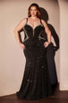 Vestido de talla grande con pedrería en jersey de Ladivine CM365C
