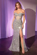 Vestido con hombros descubiertos y abertura, con lentejuelas, de Ladivine CM373