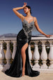 Ladivine CM383 - Vestido de Prom con Escote en Corazón y Adornos de Cristales