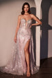 Ladivine CM384 - Vestido de Prom Strapless con Adornos de Cristales