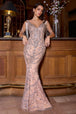 Vestido entallado sin mangas con pedrería, de Ladivine CR879