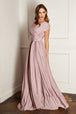 Ladivine CV01 - Vestido de Noche con Escote en V y Pliegues
