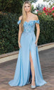 Vestido de fiesta con hombros descubiertos y detalles florales Dancing Queen 4268